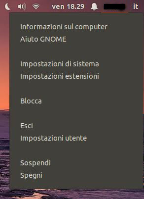 Menù separati utente